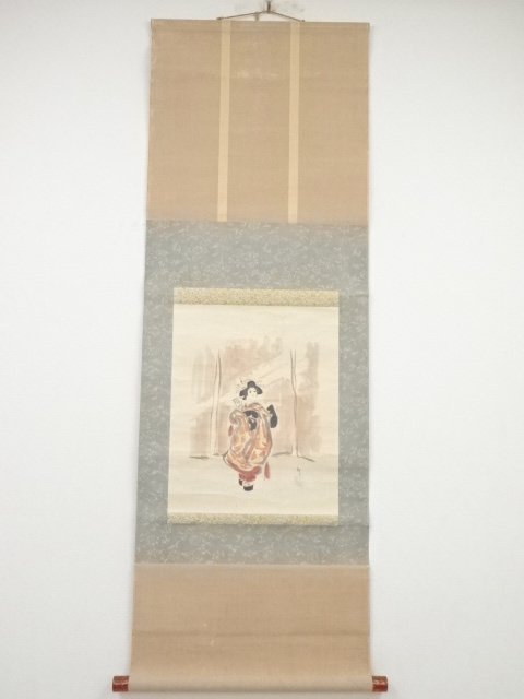 JAPANESE HANGING SCROLL / HAND PAINTED / BEAUTY / BY ARATA FURUYA